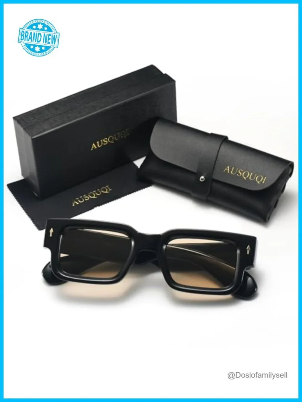 Chunky Rectangle Sunglasses UV400 Protection Unisex